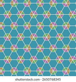 Padrão de hexágono geométrico contínuo - fundo de vetor abstrato moderno para tecido, embalagem e design digital