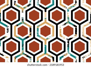 Seamless geometric hexagon pattern. Vector Illustration.