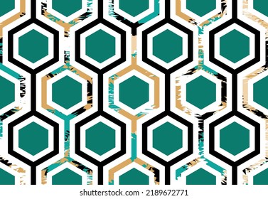 Seamless geometric hexagon pattern. Vector Illustration.