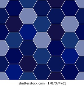 Seamless geometric hexagon vector pattern, packing design. Multi-colored honeycomb. Repeating motive. Texture, background.