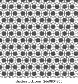 Seamless geometric honeycomb pattern with gray metal texture design element illustration