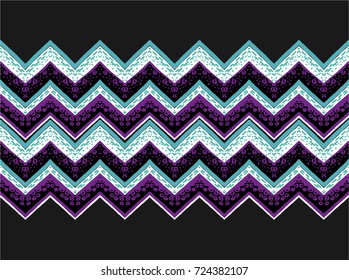 Seamless geometric horizontal stripes zigzag pattern in Aztec style. Tribal ethnic vector texture. African drawing markers. Figure tribal embroidery. Indian, Mexican, folk pattern.