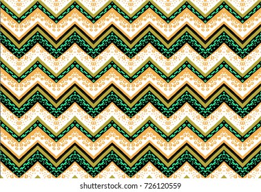 Seamless geometric horizontal stripes zigzag pattern in Aztec style. Tribal ethnic vector texture. African drawing markers. Figure tribal embroidery. Indian, Mexican, folk pattern.