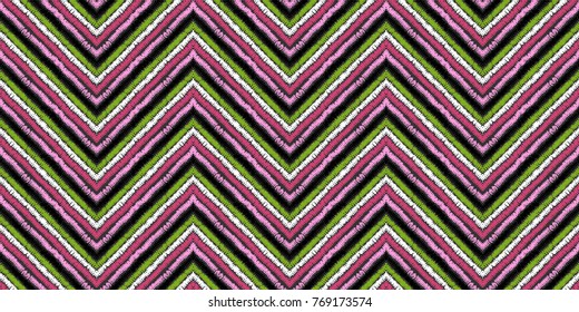 Seamless geometric horizontal stripes zigzag pattern in Aztec style. Tribal ethnic vector texture. African drawing markers. Figure tribal embroidery. Indian, Mexican, folk pattern.