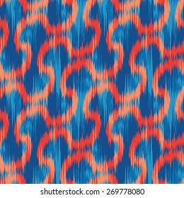 Seamless Geometric Ikat Background Pattern