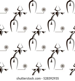 Seamless geometric image of an antelope on a white background.
