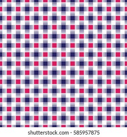 Seamless geometric interwoven red and blue check pattern