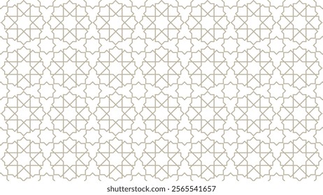 Seamless geometric Islamic pattern, Beige and white luxury vector seamless pattern. Ornament, Traditional, Ethnic, Arabic, Turkish, marocco,Perfect for backgrounds, wallpapers, or design elements