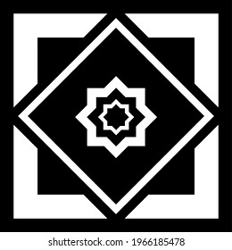 Seamless geometric islamic pattern in black and white. Vector illustration.