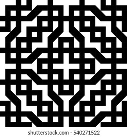 seamless geometric islamic texture background in black and white
