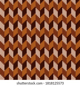 Nahtlose geometrische Strickverzierung.Zigzag Vektorstruktur