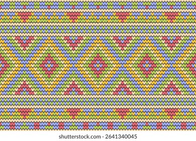 Seamless geometric knitted pattern for winter.