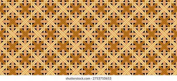 Seamless geometric lattice pattern with interwoven diagonal lines. Traditional basket weave texture with repeating shapes. Basket weave texture.