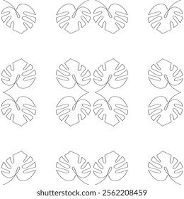 Seamless Geometric Leaves Vector Repeat Pattern.