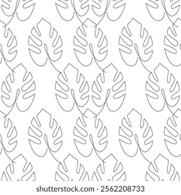 Seamless Geometric Leaves Vector Repeat Pattern.