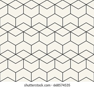 seamless geometric line grid vector hexagon pattern