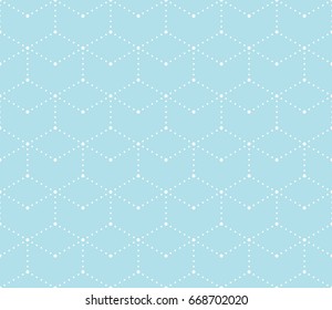 seamless geometric line grid vector hexagon pattern