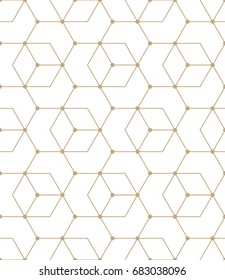 seamless geometric line grid vector cubes pattern