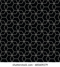 seamless geometric line grid vector cubes pattern