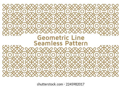 Seamless Geometric Line Ornamental Vector Pattern on White Background