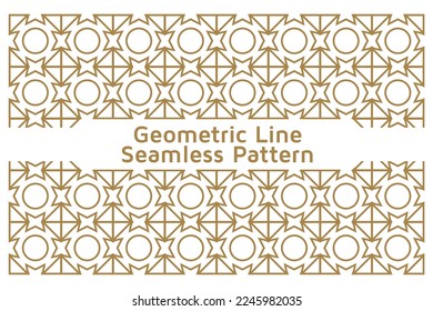 Seamless Geometric Line Ornamental Vector Pattern on White Background