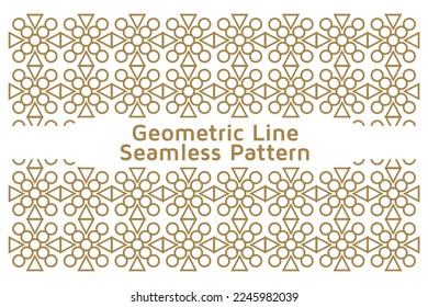 Seamless Geometric Line Ornamental Vector Pattern on White Background