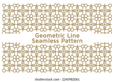 Seamless Geometric Line Ornamental Vector Pattern on White Background