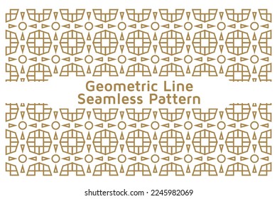 Seamless Geometric Line Ornamental Vector Pattern on White Background