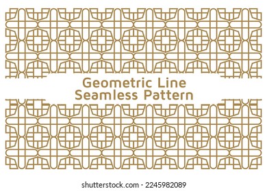 Seamless Geometric Line Ornamental Vector Pattern on White Background