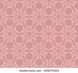 Seamless geometric line pattern in arabian style. Repeating linear texture for wallpaper, packaging, banner, invitation, business card, fabric print.Monochrome graphic background, lace pattern