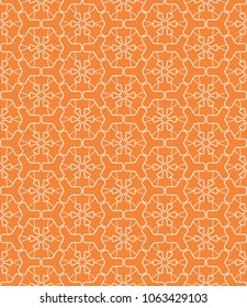 Seamless geometric line pattern in arabian style. Repeating linear texture for wallpaper, packaging, banner, invitation, business card, fabric print.Monochrome graphic background, lace pattern