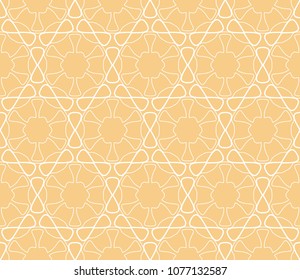 Seamless geometric line pattern in arabian style. Repeating linear texture for wallpaper, packaging, banner, invitation, business card, fabric print.Monochrome graphic background, lace pattern