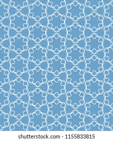 Seamless geometric line pattern in arabian style. Repeating linear texture for wallpaper, packaging, banner, invitation, business card, fabric print.Monochrome graphic background, lace pattern