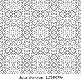 Seamless geometric line pattern in arabian style, ethnic floral ornament. Seamless vector texture for wallpaper, banners, invitation cards. Graphic lace background
