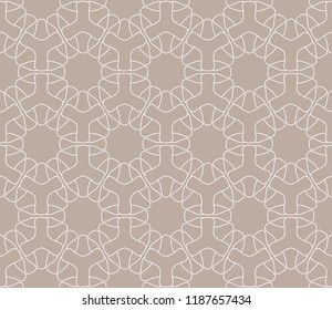 Seamless geometric line pattern in arabian style. Repeating linear texture for wallpaper, packaging, banner, invitation, business card, fabric print.Monochrome graphic background, lace pattern