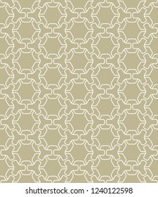 Seamless geometric line pattern in arabian style. Repeating linear texture for wallpaper, packaging, banner, invitation, business card, fabric print.Monochrome graphic background, lace pattern