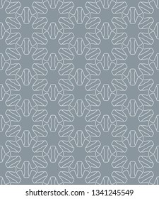 Seamless geometric line pattern in arabian style. Repeating linear texture for wallpaper, packaging, banner, invitation, business card, fabric print.Monochrome graphic background, lace pattern