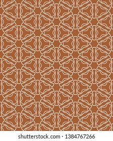 Seamless geometric line pattern in arabian style. Repeating linear texture for wallpaper, packaging, banner, invitation, business card, fabric print.Monochrome graphic background, lace pattern