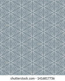 Seamless geometric line pattern in arabian style. Repeating linear texture for wallpaper, packaging, banner, invitation, business card, fabric print.Monochrome graphic background, lace pattern