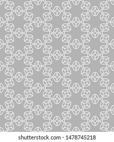 Seamless geometric line pattern in arabian style. Repeating linear texture for wallpaper, packaging, banner, invitation, business card, fabric print.Monochrome graphic background, lace pattern