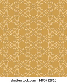 Seamless geometric line pattern in arabian style. Repeating linear texture for wallpaper, packaging, banner, invitation, business card, fabric print.Monochrome graphic background, lace pattern