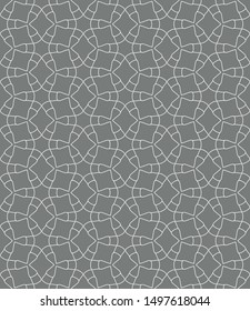 Seamless geometric line pattern in arabian style. Repeating linear texture for wallpaper, packaging, banner, invitation, business card, fabric print.Monochrome graphic background, lace pattern