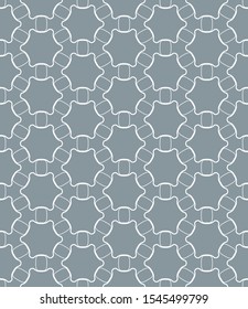 Seamless geometric line pattern in arabian style. Repeating linear texture for wallpaper, packaging, banner, invitation, business card, fabric print.Monochrome graphic background, lace pattern