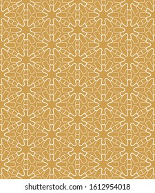Seamless geometric line pattern in arabian style. Repeating linear texture for wallpaper, packaging, banner, invitation, business card, fabric print.Monochrome graphic background, lace pattern