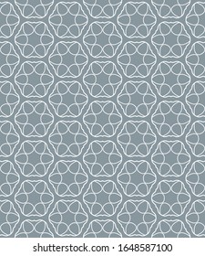 Patrón de líneas geométricas sin problemas en estilo árabe. Textura lineal repetitiva para papel pintado, embalaje, banner, invitación, tarjeta de visita, impresión de tela.Fondo gráfico monocromo, patrón de encaje