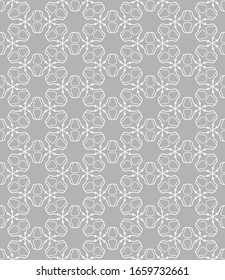 Seamless geometric line pattern in arabian style. Repeating linear texture for wallpaper, packaging, banner, invitation, business card, fabric print.Monochrome graphic background, lace pattern