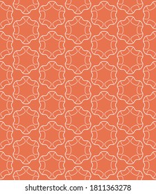 Seamless geometric line pattern in arabian style. Repeating linear texture for wallpaper, packaging, banner, invitation, business card, fabric print.Monochrome graphic background, lace pattern