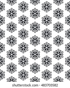 Seamless geometric line pattern in arabian style, ethnic ornament. Endless hexagonal texture for wallpaper, banners, invitation cards. Black and white graphic lace background