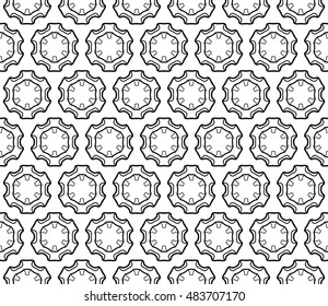Seamless geometric line pattern in arabian style, ethnic ornament. Endless hexagonal texture for wallpaper, banners, invitation cards. Black and white graphic lace background