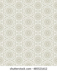 Seamless geometric line pattern in arabian style, ethnic ornament. Endless hexagonal texture for wallpaper, banners, invitation cards. Gray and white graphic lace background